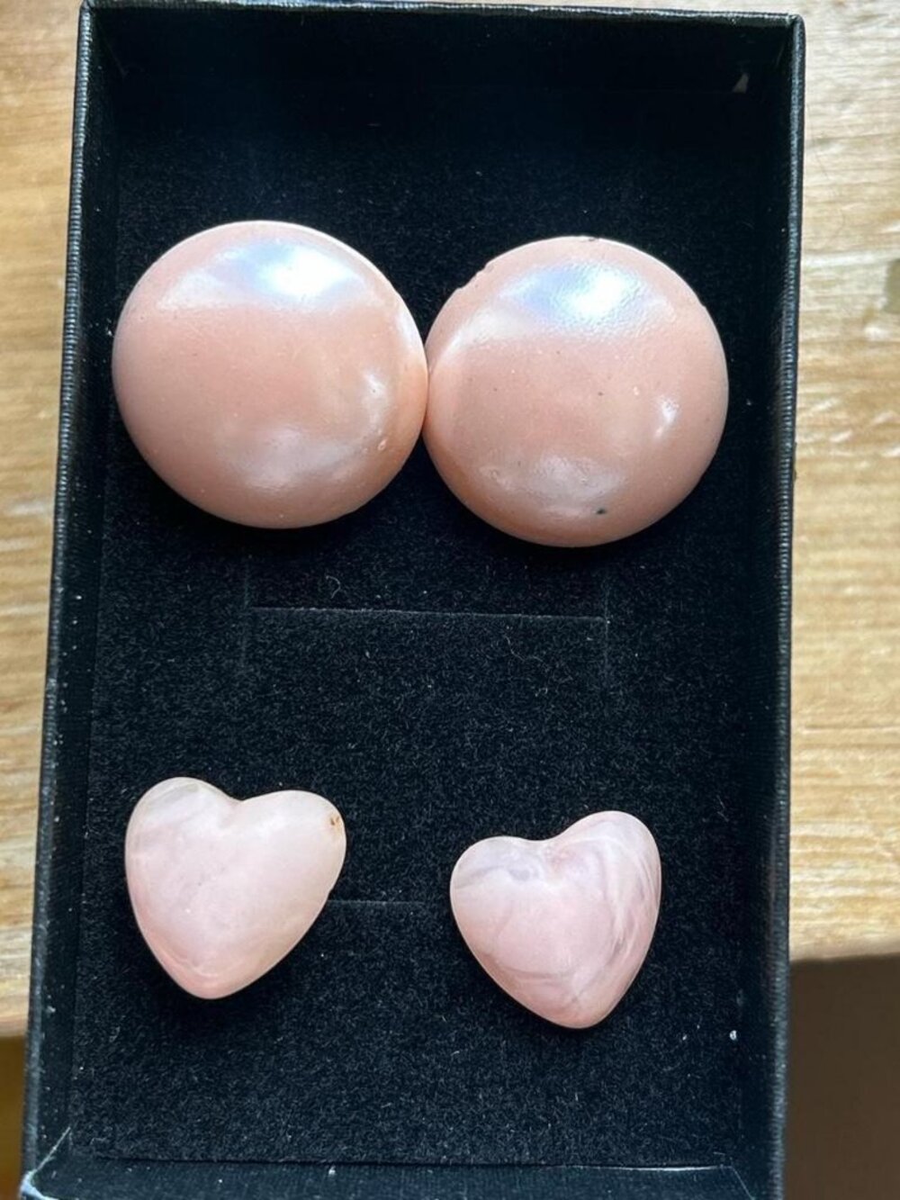2 pairs of pink earrings, costume jewelry
